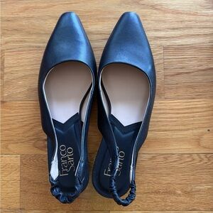 Franco Sarto Black Pointed Toe Slingback Flats